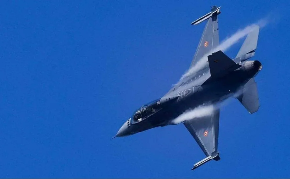 F-16战机。图自新加坡《联合早报》