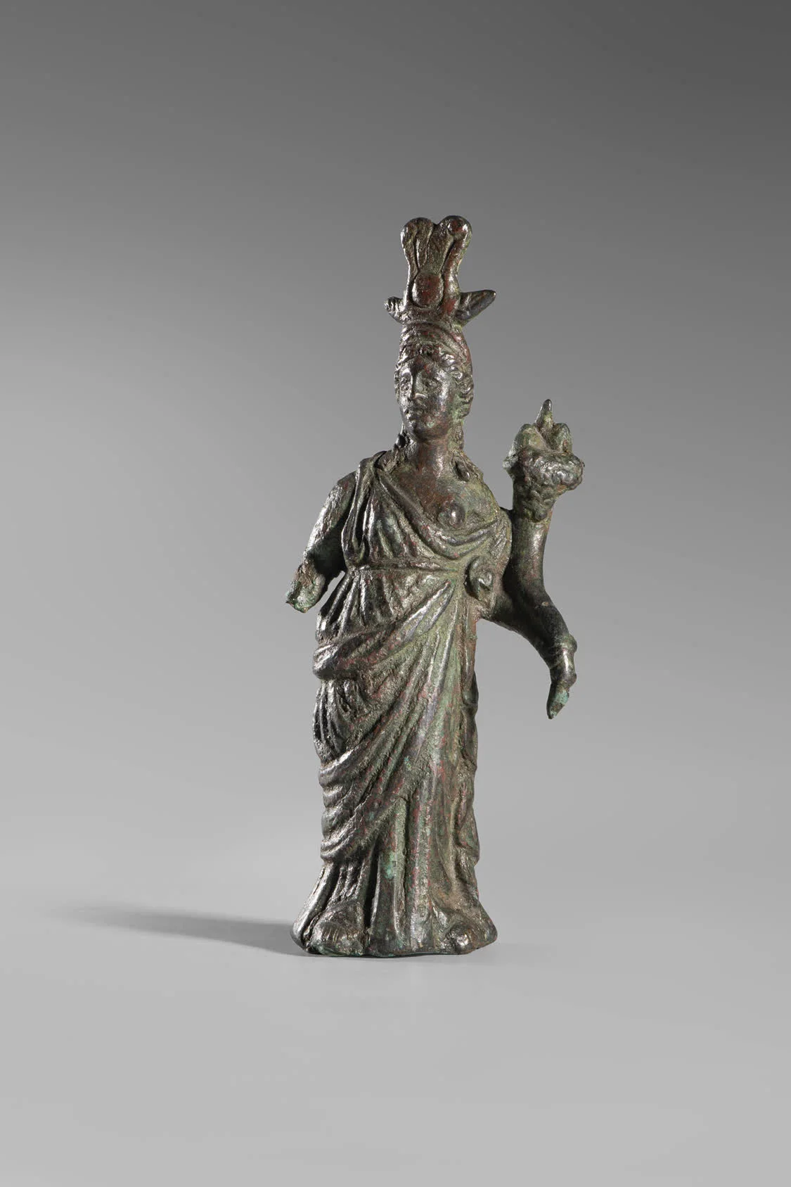 青铜女神像（ Bronze goddess figurine） 公元前1世纪一公元1世纪（塞琉古王朝） 高11.5厘米，宽5.0厘米，重270.6克 哈马丹省，纳哈万德 伊朗国家博物馆藏