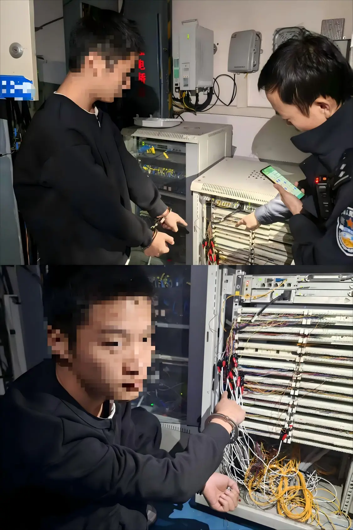 嫌疑人白某在指认现场。（受访者供图）