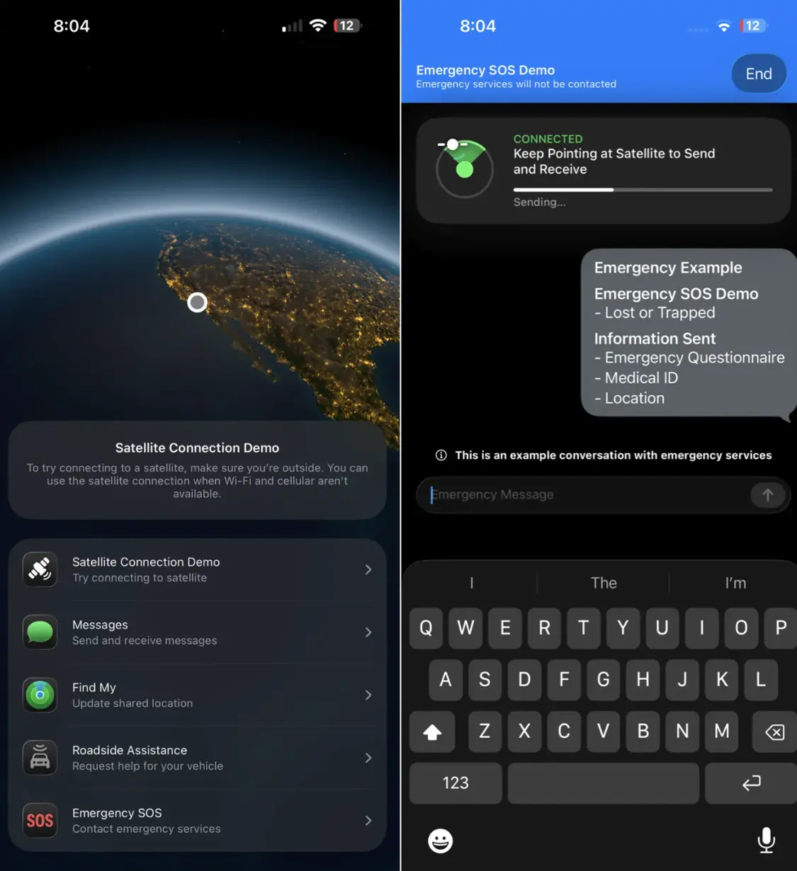 iPhone上的卫星功能