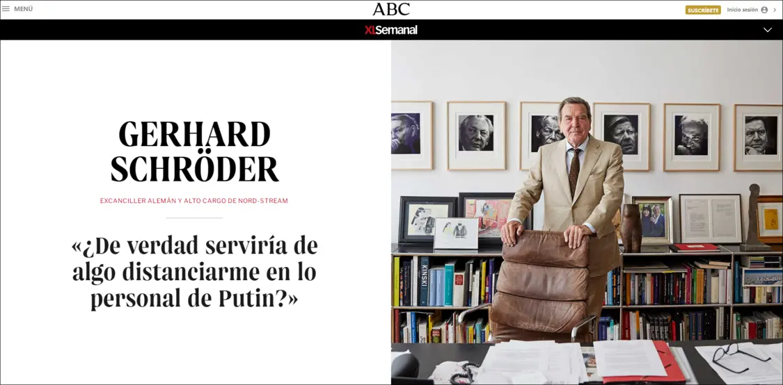 西班牙媒体《阿贝赛报》专访施罗德报道截图
