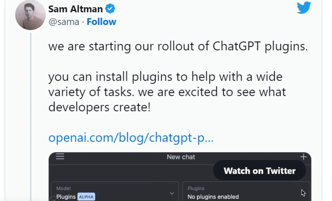 ChatGPT联网了！插件开放，ChatGPT能做更多，AppStore时代已来临？