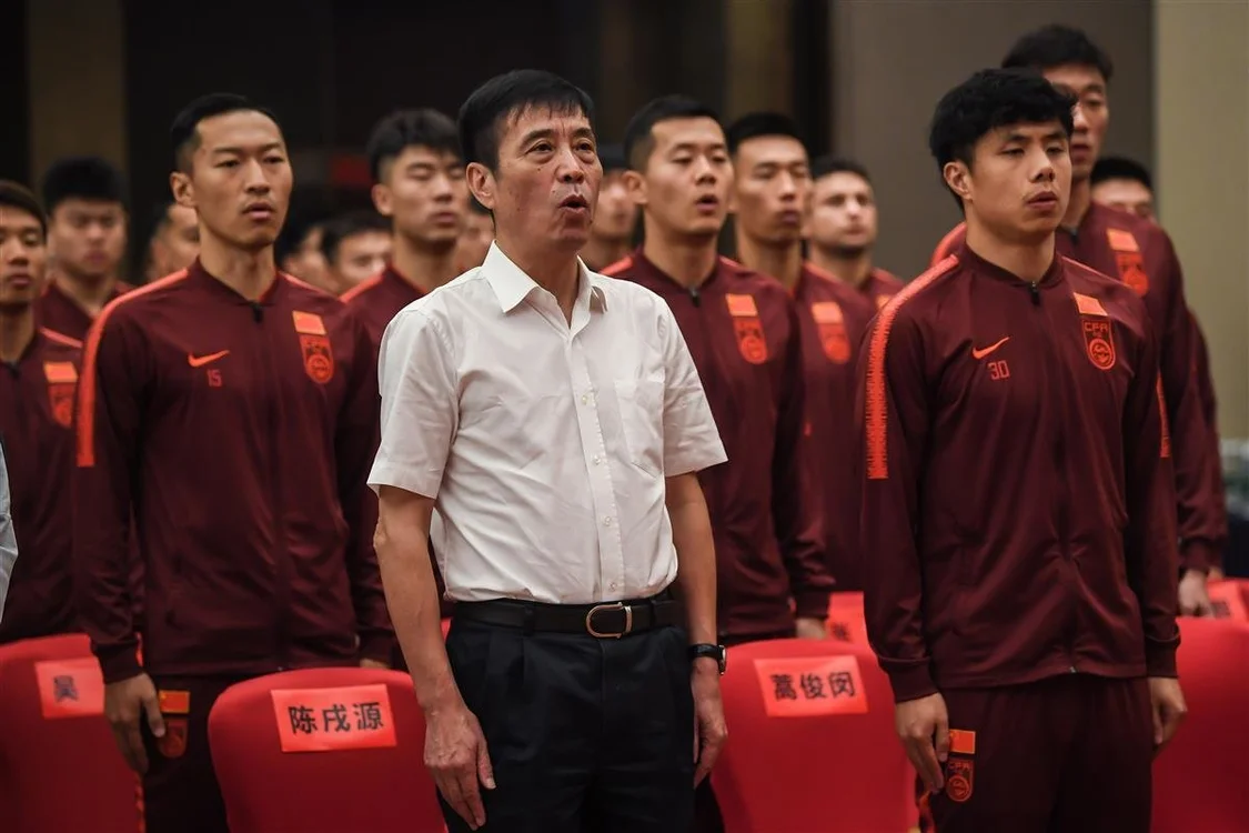 2019年，陈戌源出席国足征战世预赛誓师大会