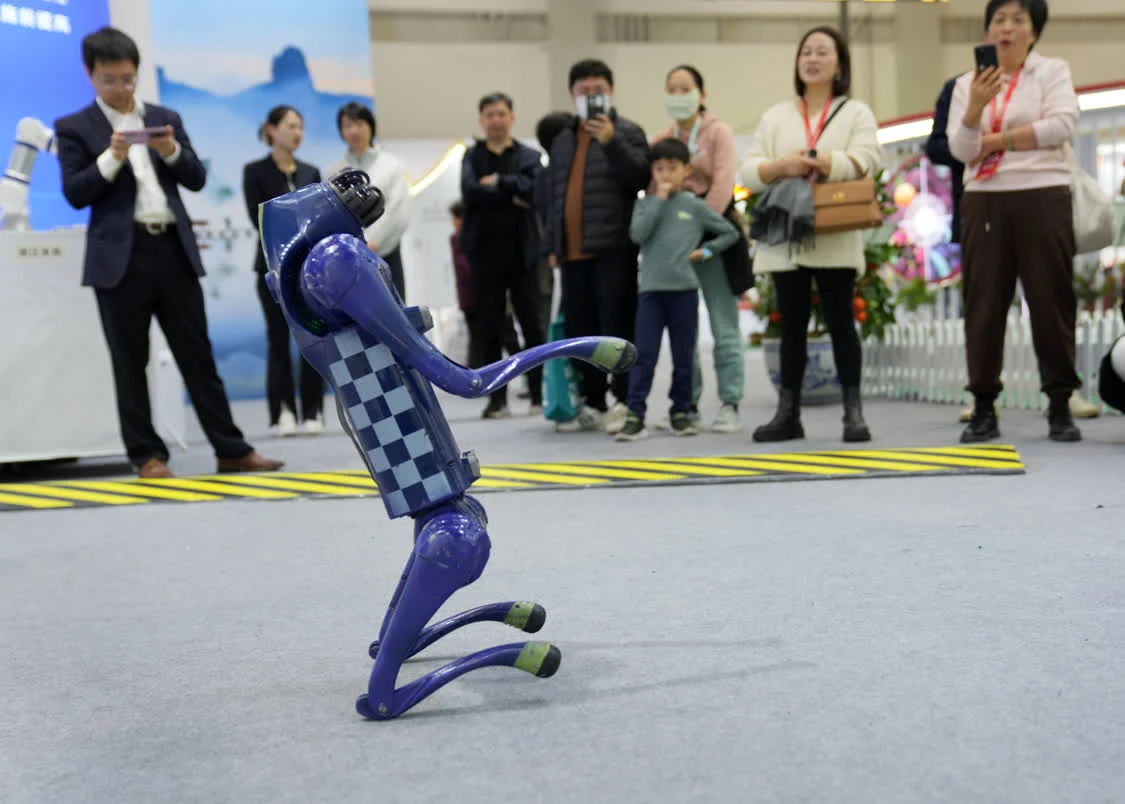 2024浙江农业博览会上观看展出的一款农业AI机器人