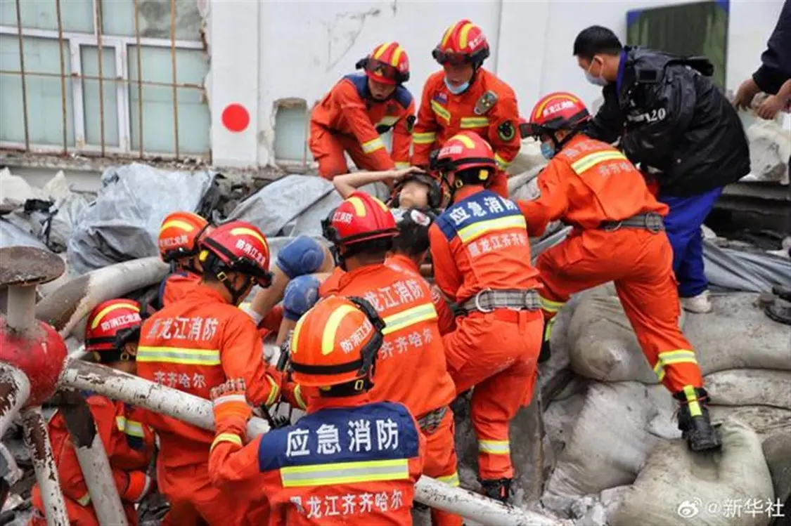 事故救援現場（圖源：新華社）