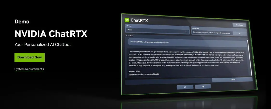 NVIDIA Chat RTX 0.3版本：映众RTX40显卡解锁AI新体验