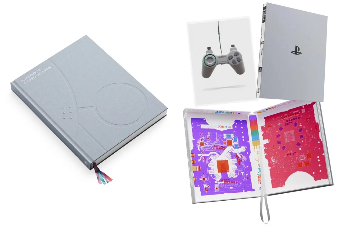 <em>The Standard Edition of </em>PlayStation: The First 30 Years<em> (left) compared to the Deluxe Edition (right) which includes a signed print and presentation box.</em>