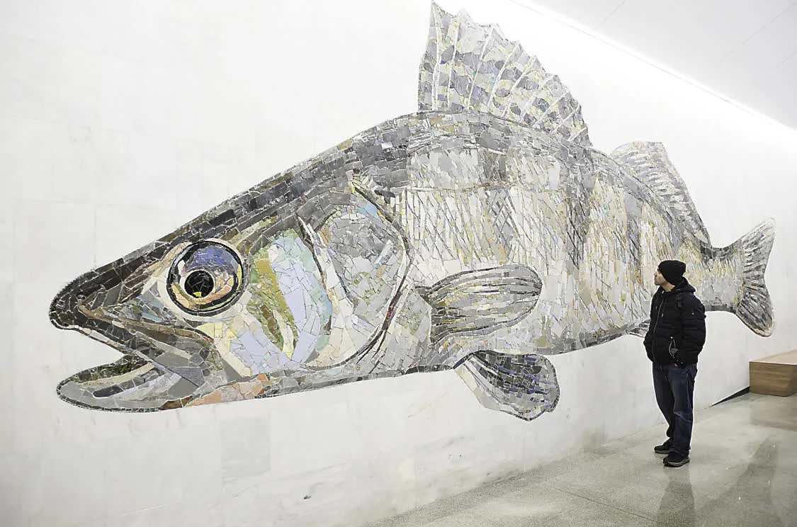 纳加金诺湾站的大鱼镶嵌画