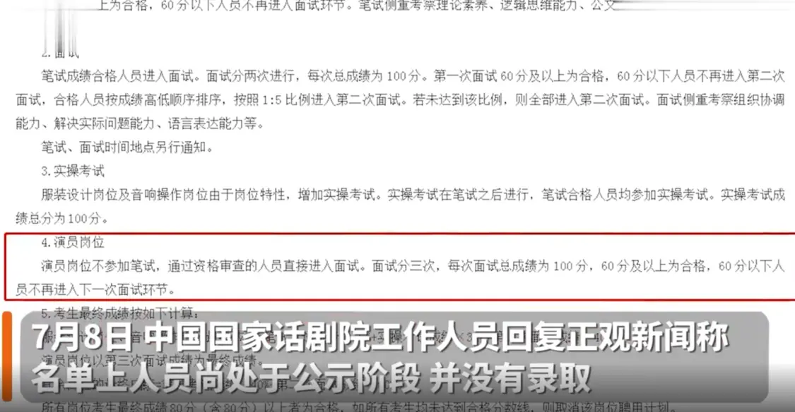 国家话剧院回应易烊千玺等明星考编争议:处于公示阶段,尚未录取