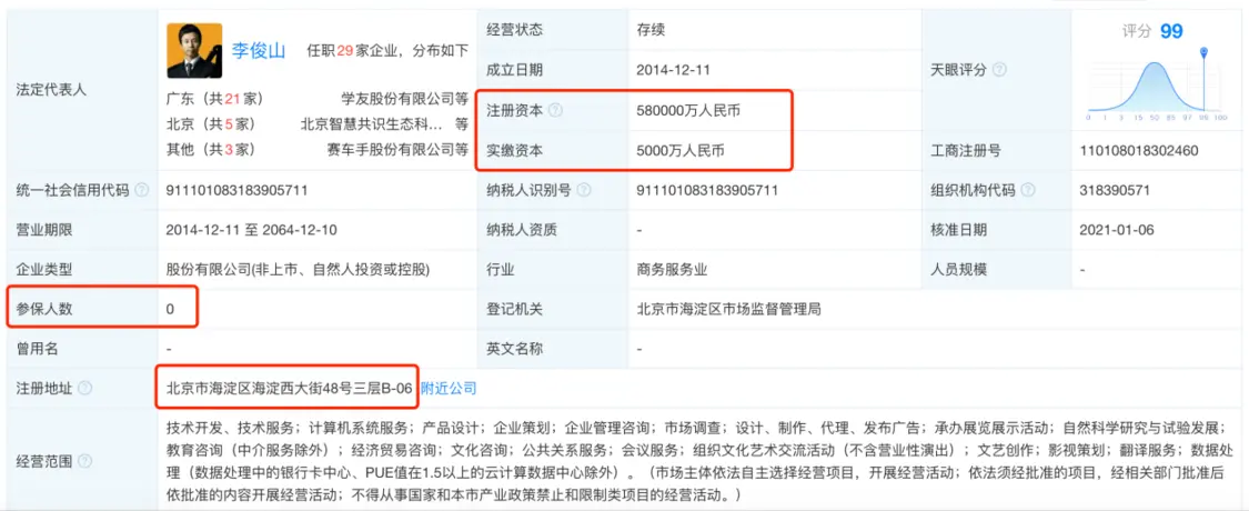 赢销股份企业信息（图源：天眼查）