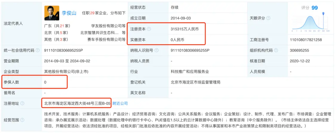 诚信天下企业信息（图源：天眼查）