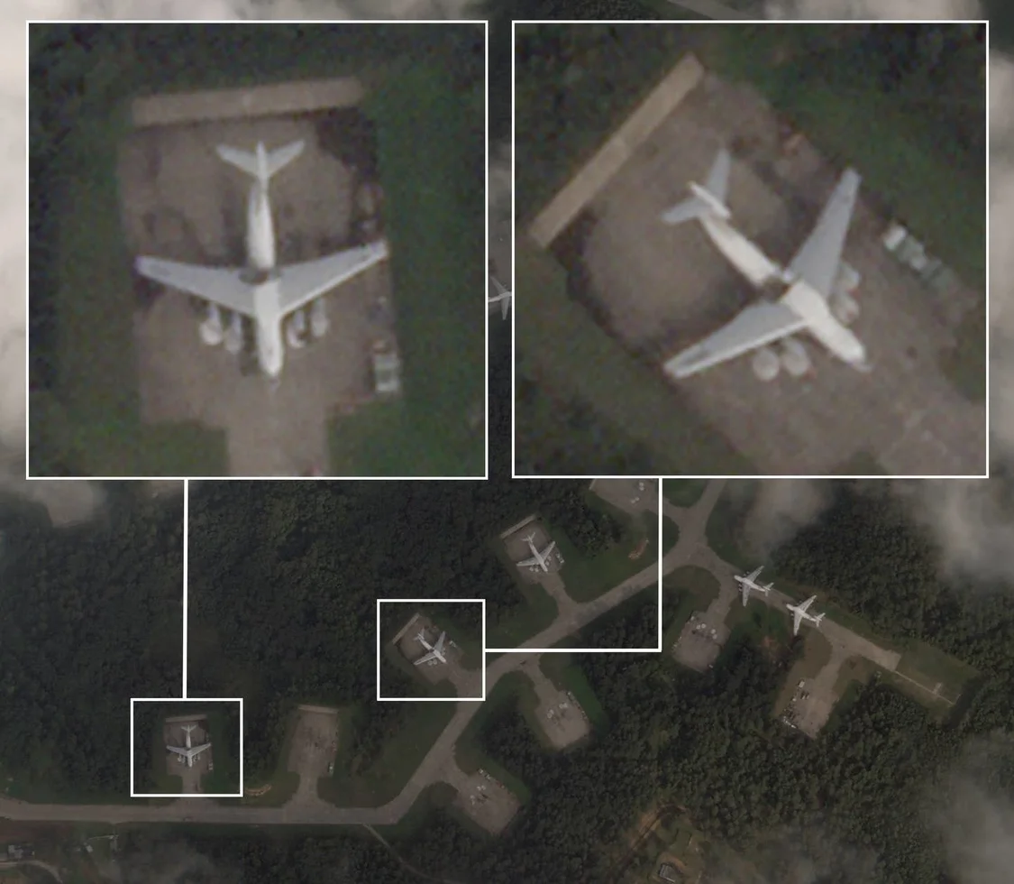 被击伤的俄军运输机，损伤在翼身连接部位 图源：美国“动力”网站