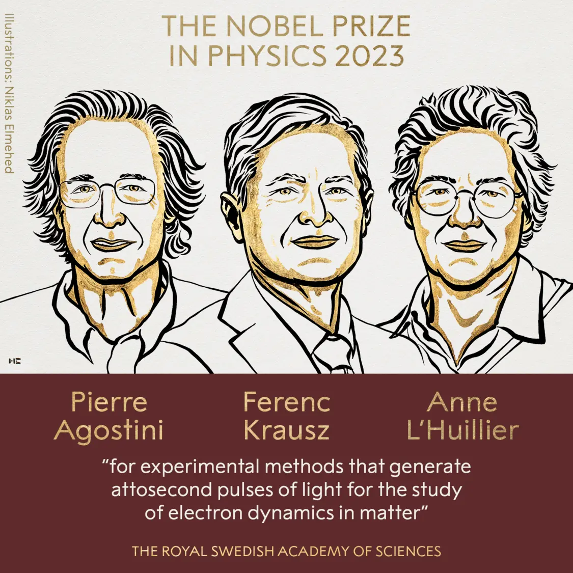2023年诺贝尔物理学奖揭晓,三位科学家获奖