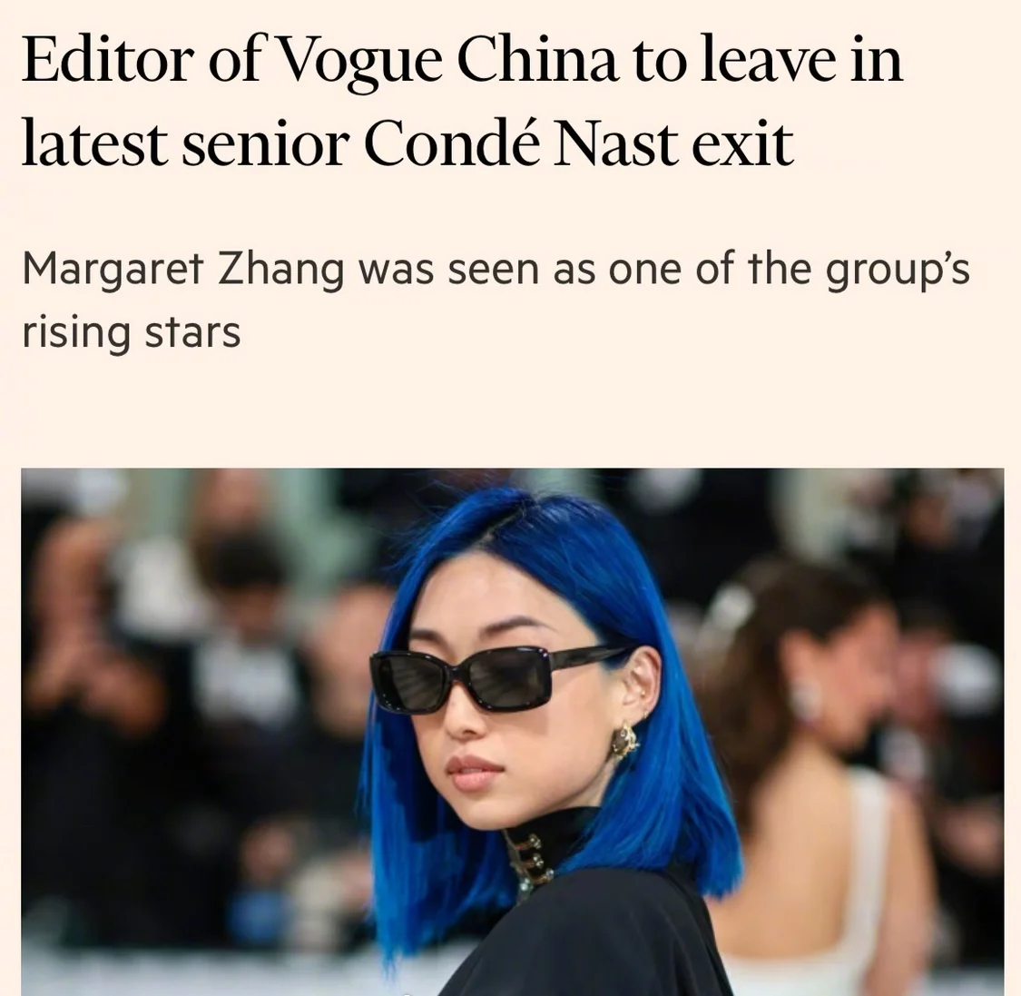 VOGUE主编章凝将离职 曾是Vogue史上最年轻编辑总监