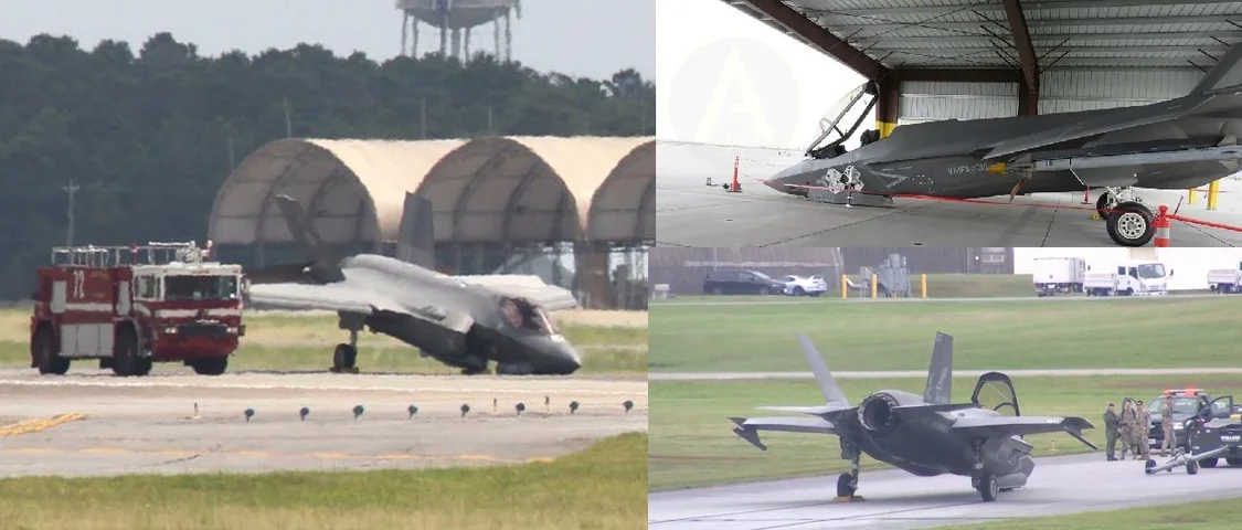 资料图：F-35A（左）、B（右下）和C（右上）都有过几乎一样的经典姿势——当然事故成因可能并非都来源于飞机本身