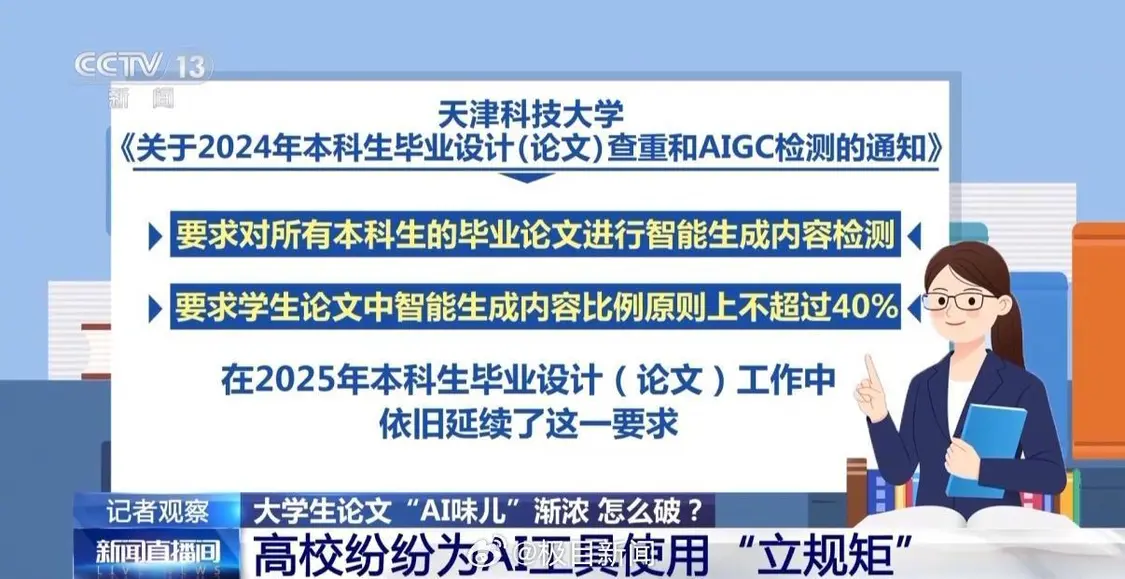 高校限制毕业论文AI使用率引争议 纯手写论文也不过关？
