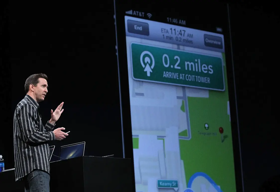 图2：苹果2012年推出的地图