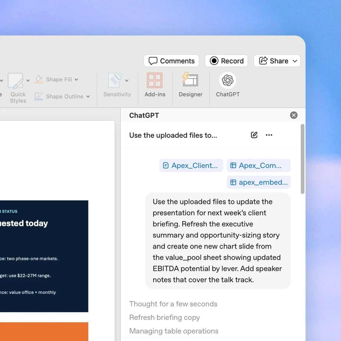 OpenAI推Beta版ChatGPT for PowerPoint，可生成、编辑、完善幻灯片