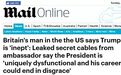 原来英国大使背后这么咒特朗普......
