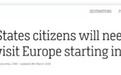 CNN纠正：欧盟没取消美国免签 但两年后要新手续