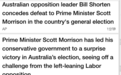 澳大利亚大选：现任总理莫里森成功连任