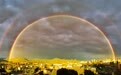 北京：雨中出现双彩虹 绚烂多姿(组图)
