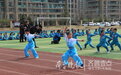 习武健身 胶州千名小学生集体操练“三铺龙拳”