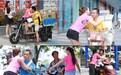七夕节南京街头上演“土味情话” 多位靓女拥抱快递小哥
