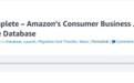 Amazon消费者业务宣布永久关闭Oracle数据库