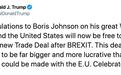 特朗普祝贺约翰逊获胜：英美可在脱欧后达成新贸易协议