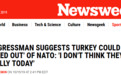 美议员：土耳其表现得不像盟友 可能被“踢出”北约
