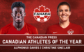 官方：阿方索-戴维斯荣获加拿大年度男运动员
