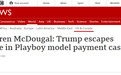 外媒：特朗普在“花花公子”模特封口费案中逃过一罚