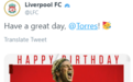 “金童”托雷斯迎来37岁生日，利物浦官方送出祝福