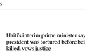 海地总理爆料：总统被刺杀前曾遭酷刑