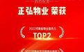 正弘物业荣获河南省物业服务力企业TOP2！