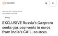 英媒：为“去美元化” 俄罗斯天然气巨头要求印企用欧元支付进口费用