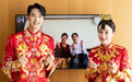张檬小五婚礼仪式结束，不见圈内好友现身，仅有蔡少芬留言祝福