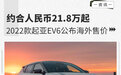 约合人民币21.8万起 2022款起亚EV6公布海外售价
