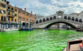 意大利威尼斯运河突变荧光绿，原因不明