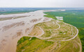 航拍黄河河道河汊纵横 犹如大地脉络