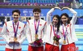 （杭州亚运会）中国队获得男女混合4x100米混合泳接力金牌