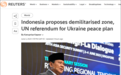 印尼防长建议：俄乌就地停火，后撤建非军事区，联合国组织维和与公投