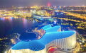 江苏南通大剧院假期亮灯夜景美