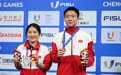 跳水——混合双人10米跳台：中国组合王伟莹/王彬翰夺冠(2)