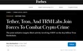 权威外媒聚焦：波场TRON、Tether 和 TRM Labs 联手打击链上金融犯罪