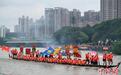 广州荔湾花地河迎龙船景