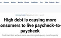 【世界说】美媒：60%的美国消费者成“月光族” 高负债是主因之一