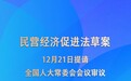 民营经济促进法草案提请全国人大常委会会议审议