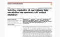 剂泰医药Nature子刊最新合作论文：探索纳米材料如何选择性调控巨噬细胞脂质代谢